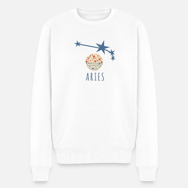 Das Sternbild Widder - Männer Premium Bio Pullover - Weiß