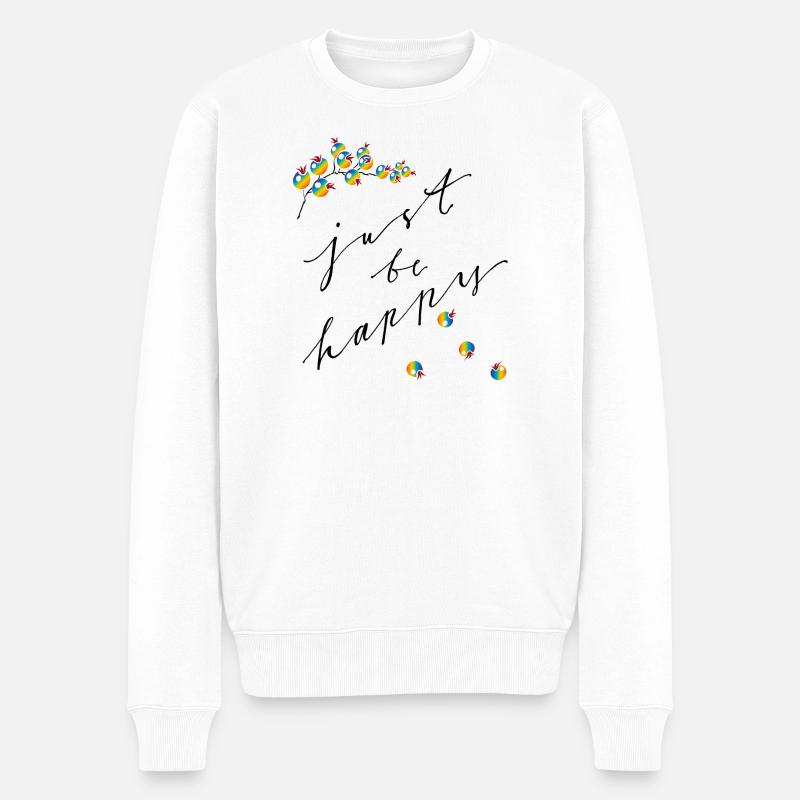 Soyez simplement heureux - Pull Premium bio Homme - blanc