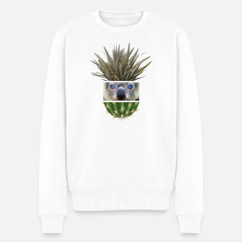 Koala Azur Cactus Collage - Pull Premium bio Homme - blanc