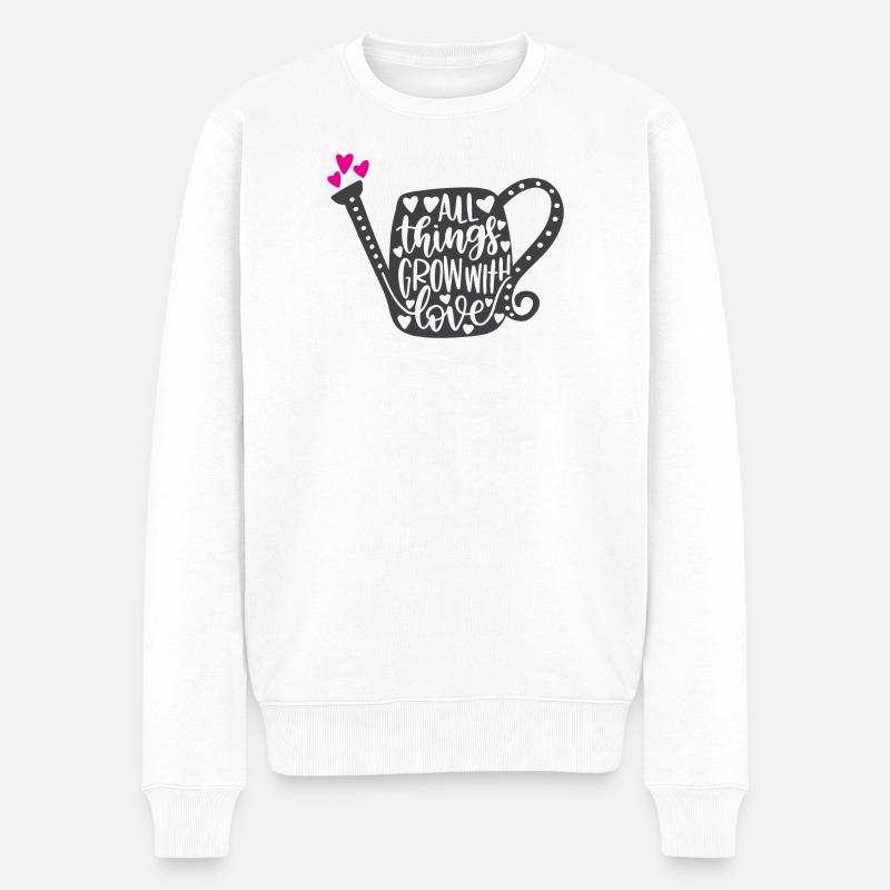 Toutes choses grandissent avec amour - Pull Premium bio Homme - blanc