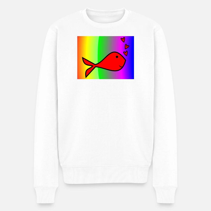 SARDINE. FISCH. APRILSCHERZ. OSTERN. MEER - Männer Premium Bio Pullover - Weiß