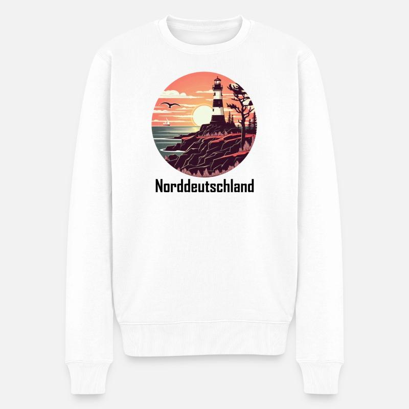 Norddeutschland - Männer Premium Bio Pullover - Weiß