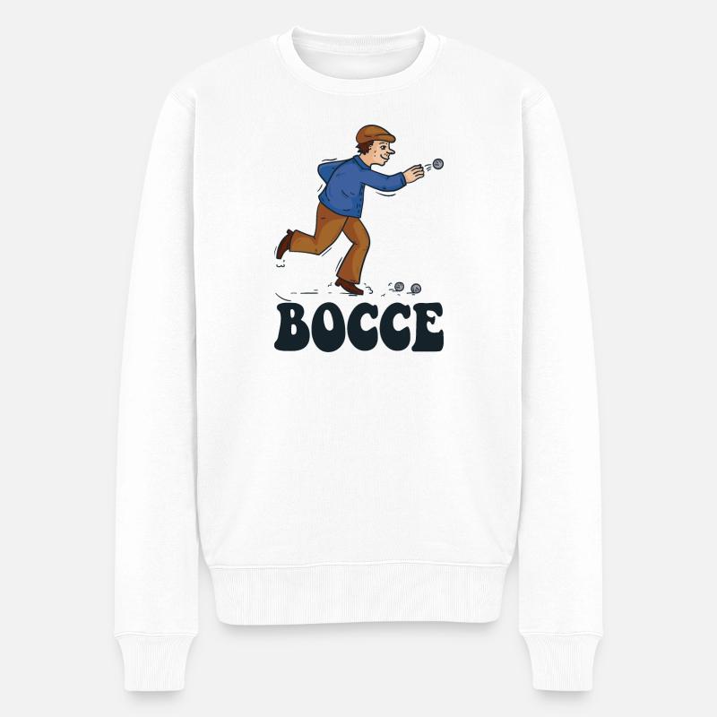 Bocce Quote Bocce Ball avec Jack Bocci Game Bocce - Pull Premium bio Homme - blanc