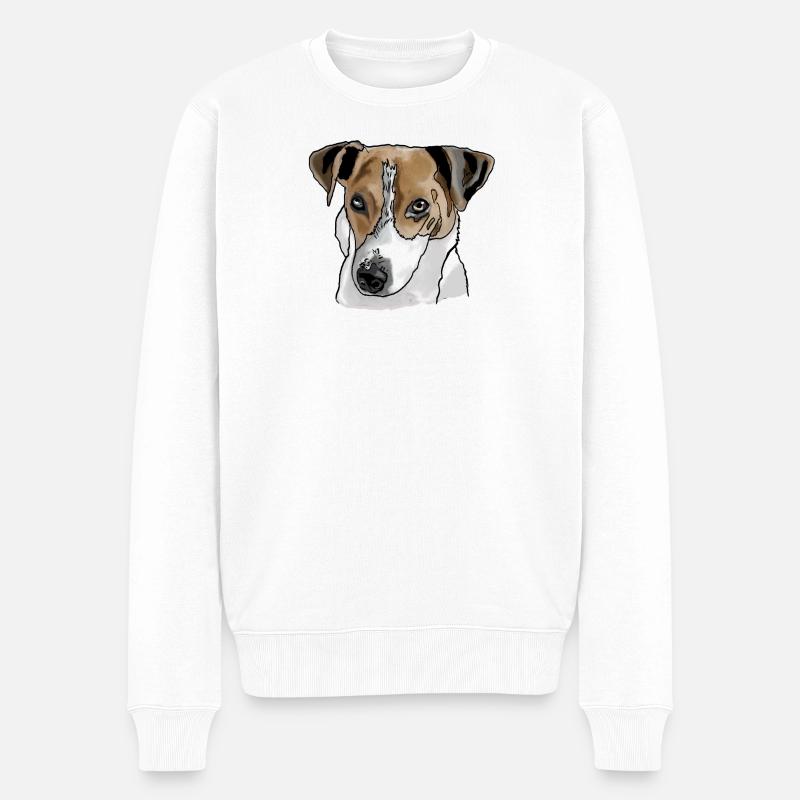 Jack Russel Terrier - Pull Premium bio Homme - blanc