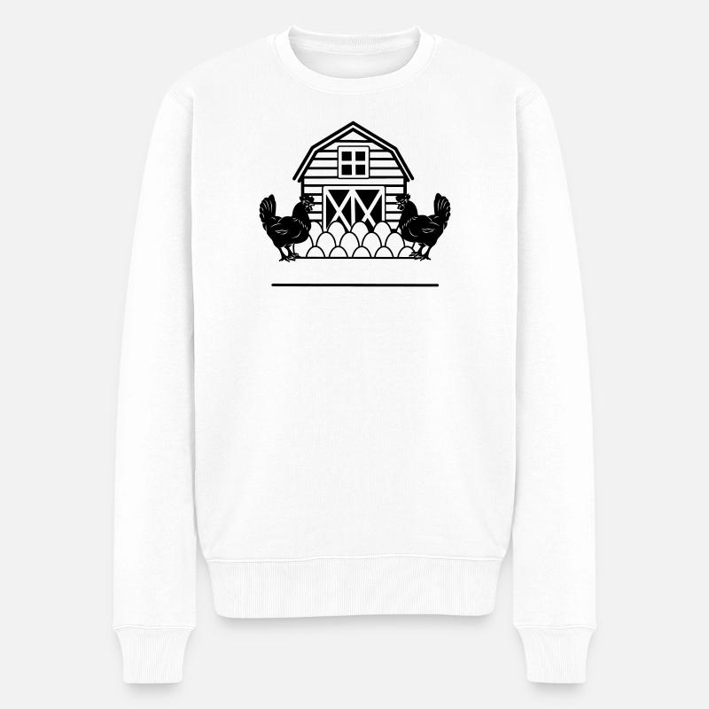 Poulets ferme noire - Pull Premium bio Homme - blanc