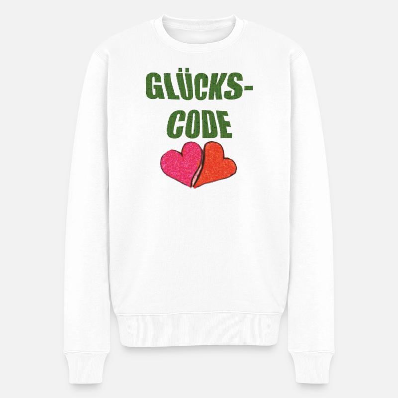 glückscode - Männer Premium Bio Pullover - Weiß