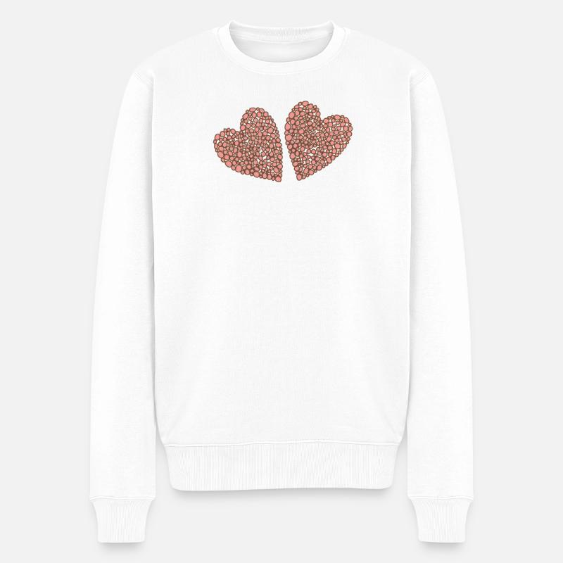 Double Hearts Style - Pull Premium bio Homme - blanc
