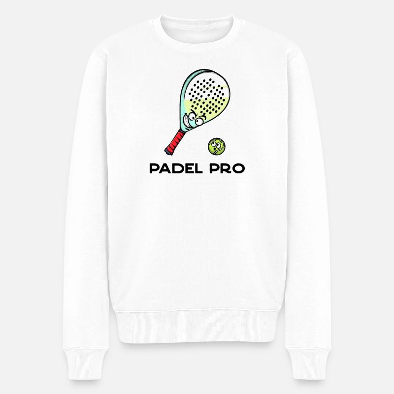 Rückschlag Statement Schläger Ball Statement Padel - Männer Premium Bio Pullover - Weiß