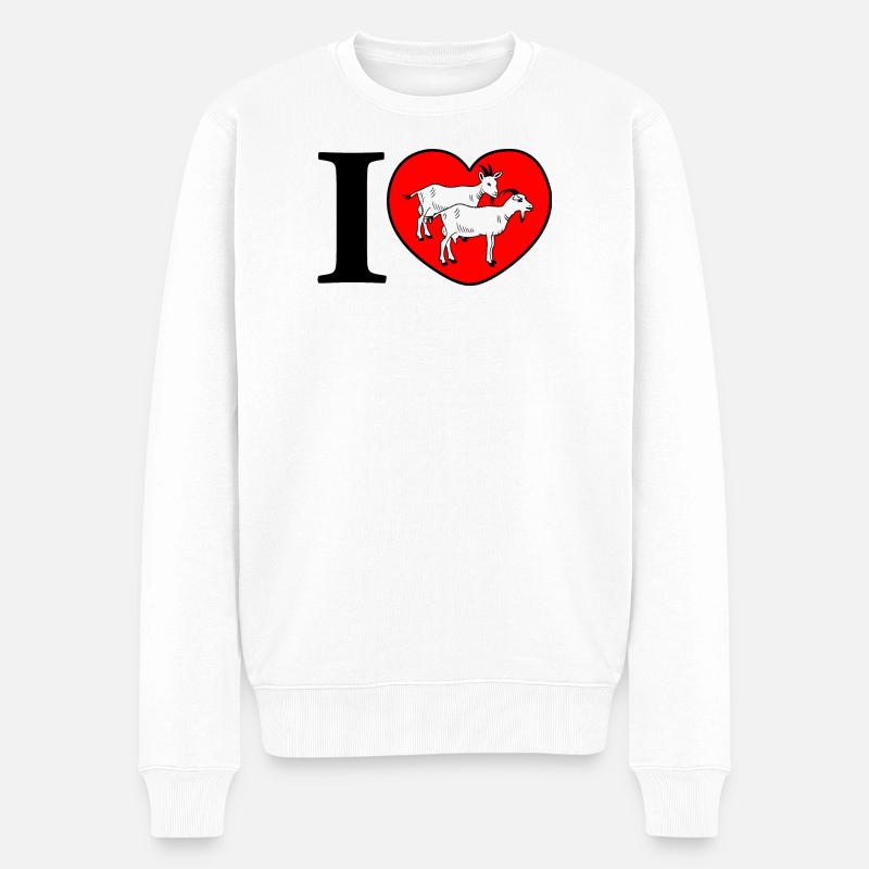 Des chèvres dans le cœur - Pull Premium bio Homme - blanc