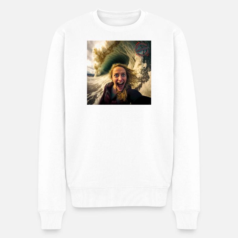 Stefie Selfie Addict zertifiziert - Männer Premium Bio Pullover - Weiß