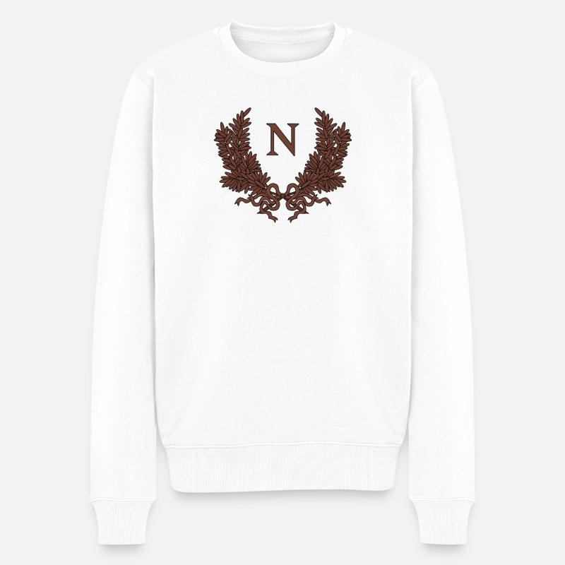 Napoleon Bonaparte - Männer Premium Bio Pullover - Weiß