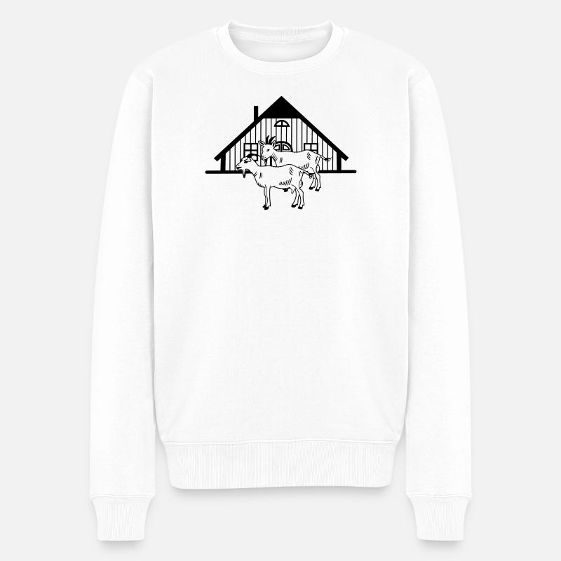 Élevage de chèvres ou étable - Pull Premium bio Homme - blanc