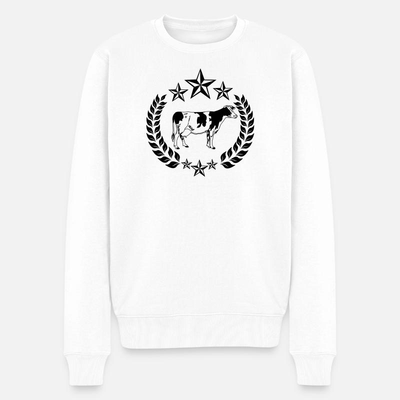 Vache trois étoiles - Pull Premium bio Homme - blanc