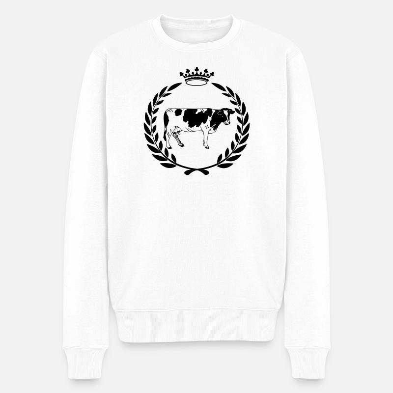 Couronne de laurier de vache - Pull Premium bio Homme - blanc