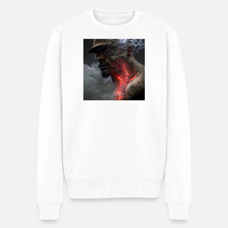 Portrait elektrik 02 - Männer Premium Bio Pullover - Weiß