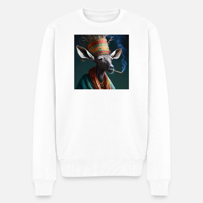 Cannabiche 01 ohne Tippfehler - Männer Premium Bio Pullover - Weiß