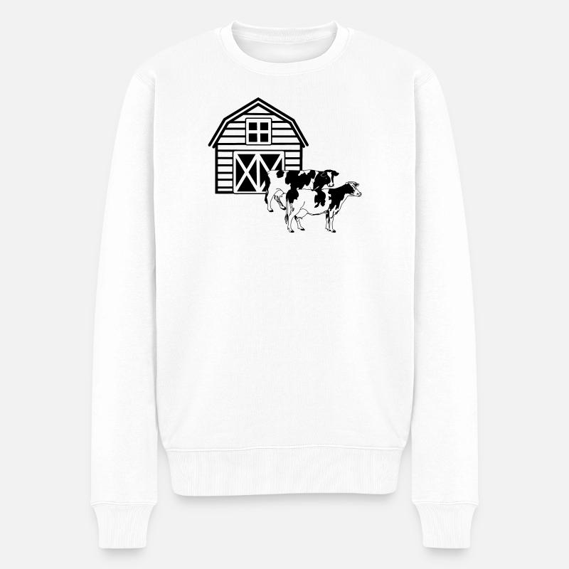 Ferme de vaches - Pull Premium bio Homme - blanc