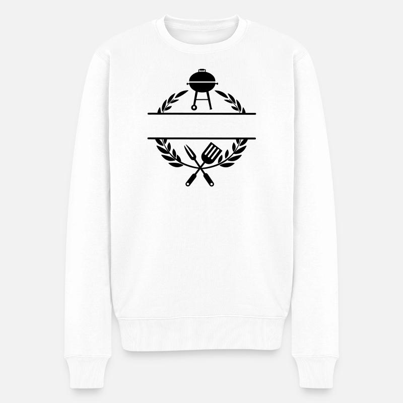 Monogramme BBQ - Pull Premium bio Homme - blanc