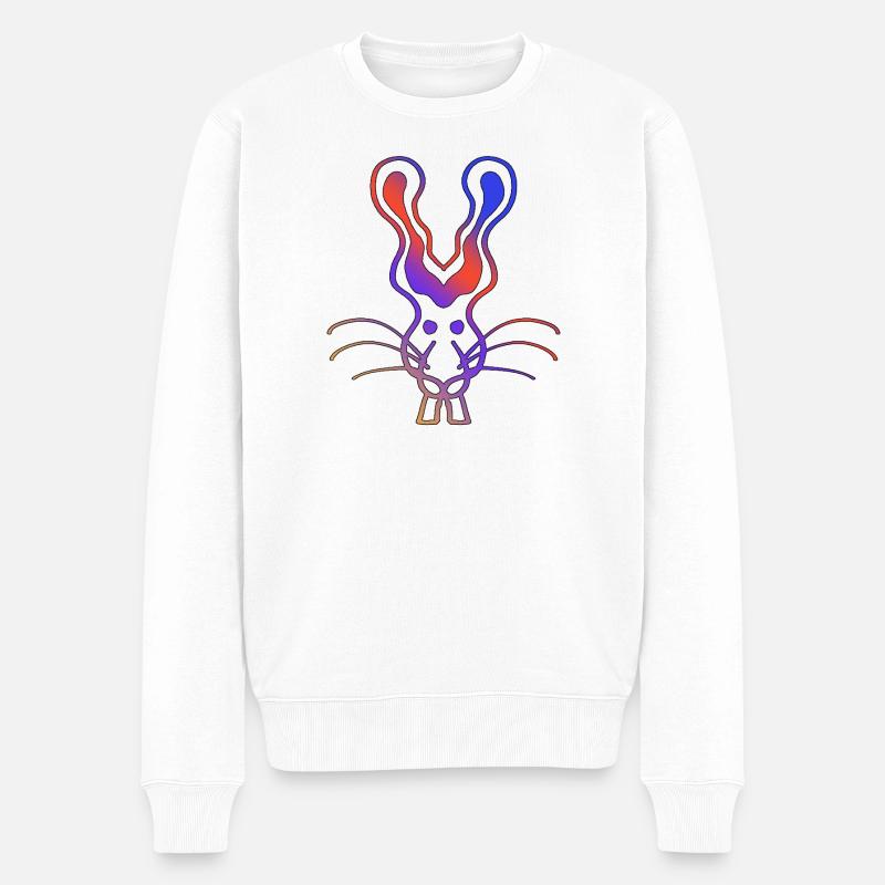 Angry Rabbit - Männer Premium Bio Pullover - Weiß