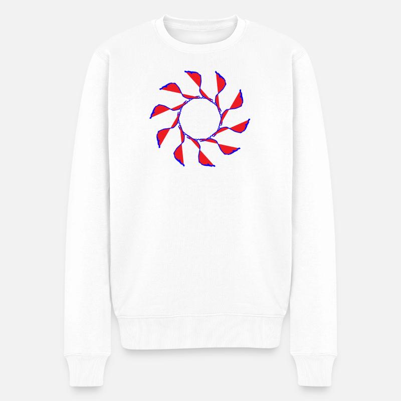 Pinwheel, Flower, Random Pattern Gyroscopic - Pull Premium bio Homme - blanc