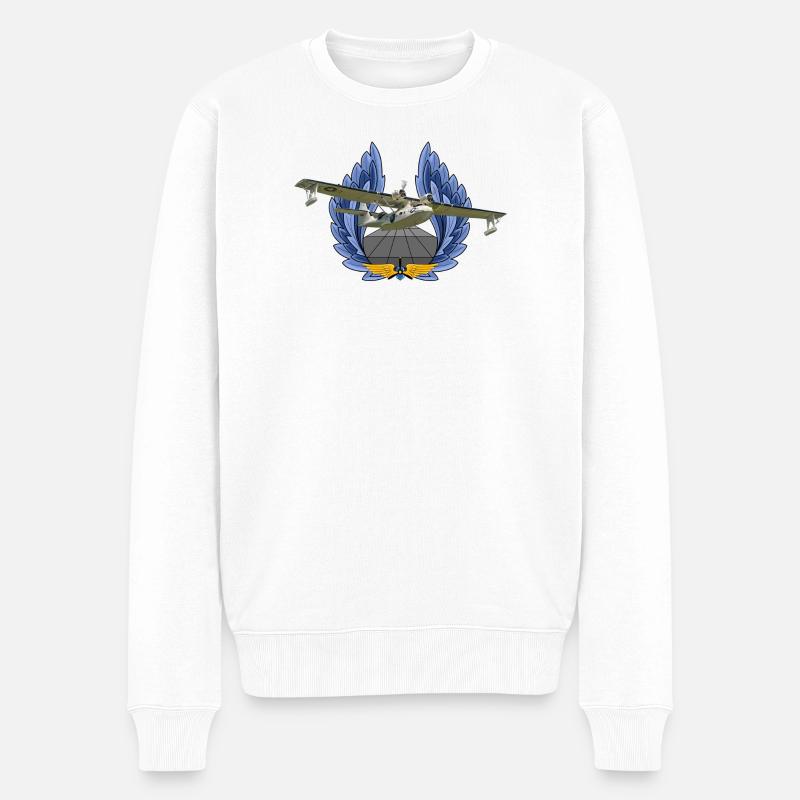 PBY Catalina - Männer Premium Bio Pullover - Weiß
