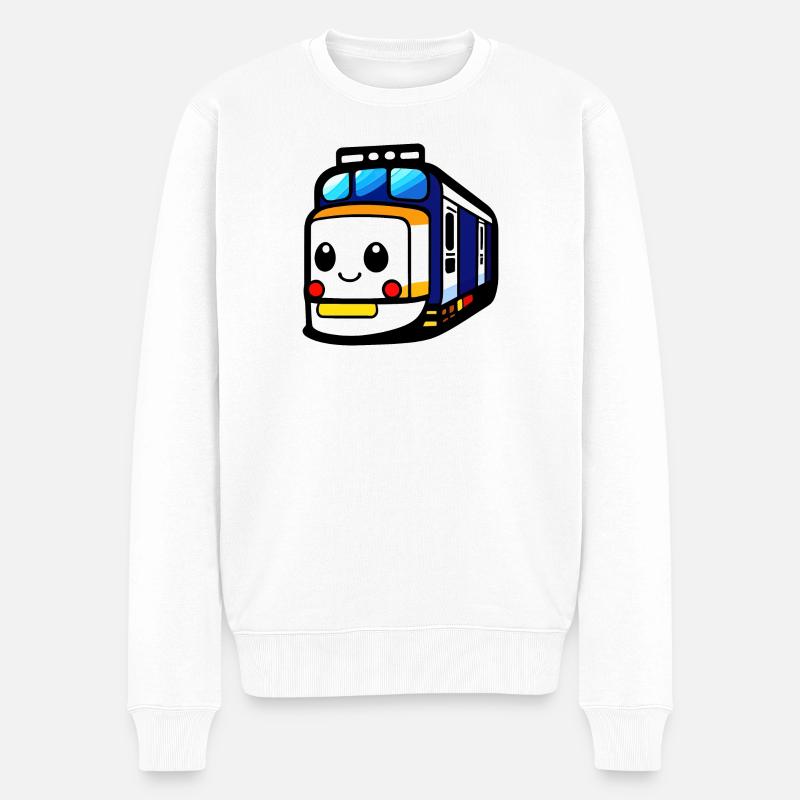 Locomotive, train, chemin de fer - Pull Premium bio Homme - blanc