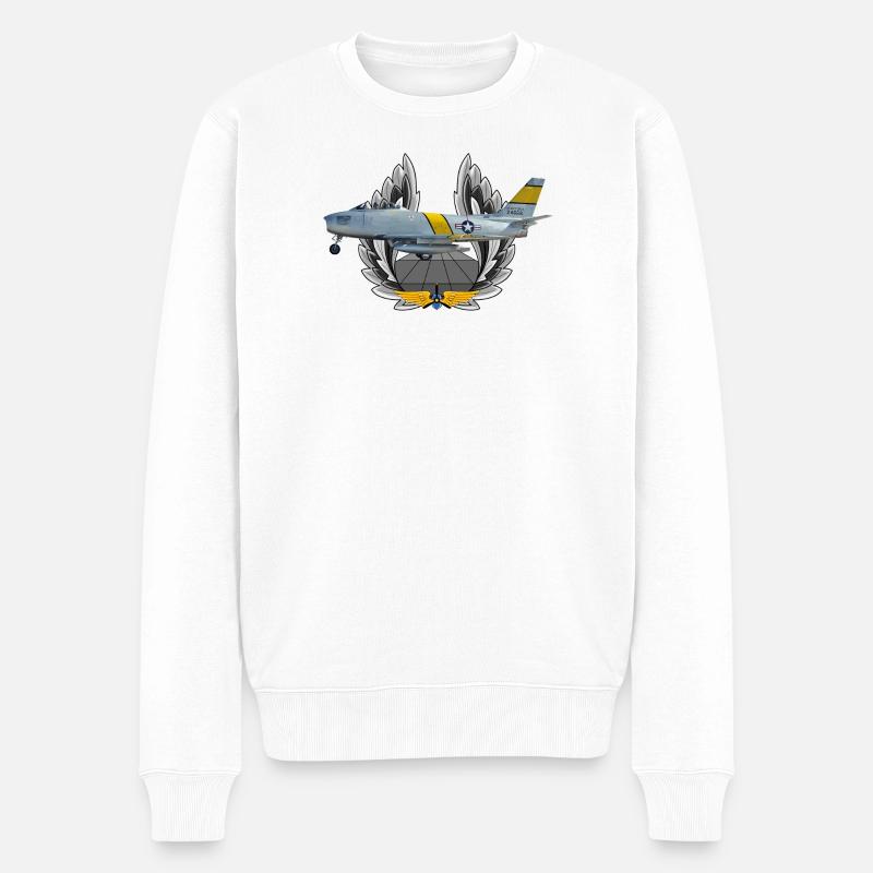 F-86 Sabre - Männer Premium Bio Pullover - Weiß