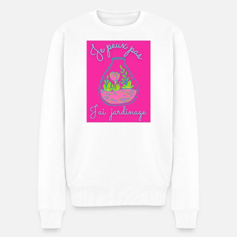 JE PEUX PAS,PRINTEMPS,JARDINAGE,RETRAITE,PRINTEMPS - Pull Premium bio Homme - blanc