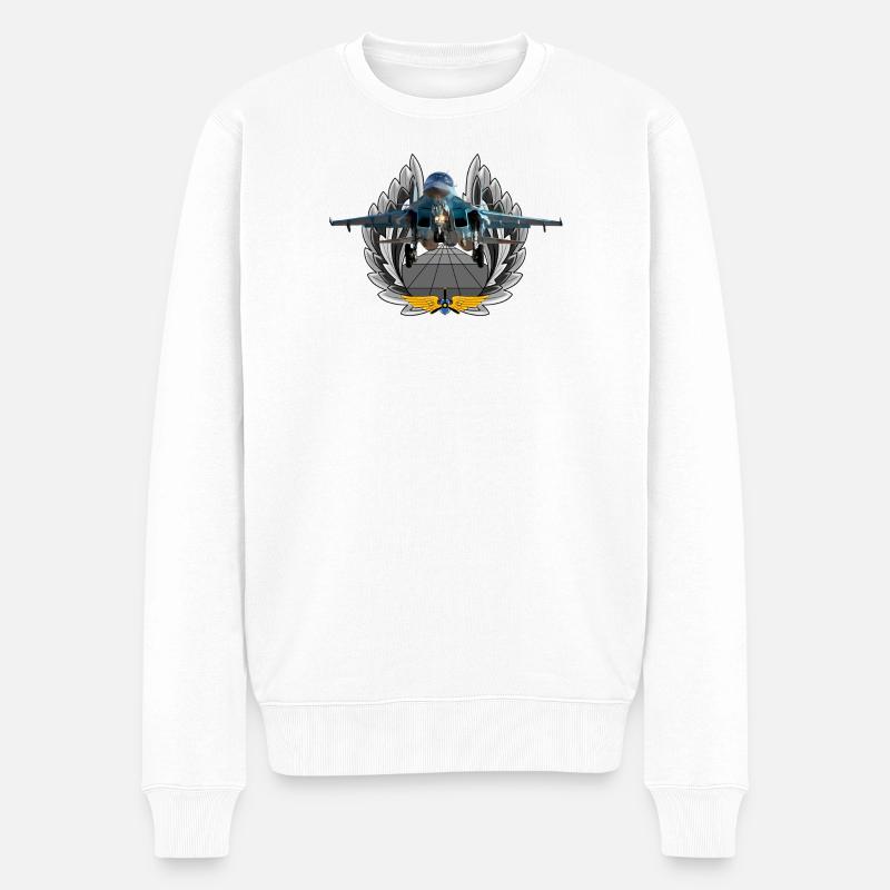 Su-34 - Männer Premium Bio Pullover - Weiß