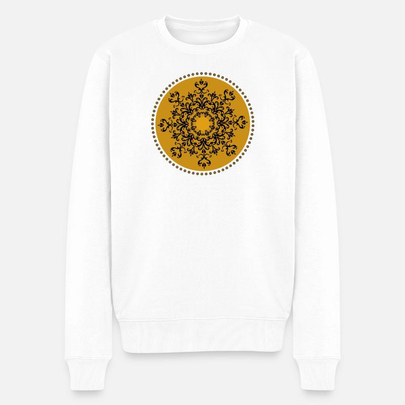 Mandala d’or - Pull Premium bio Homme - blanc