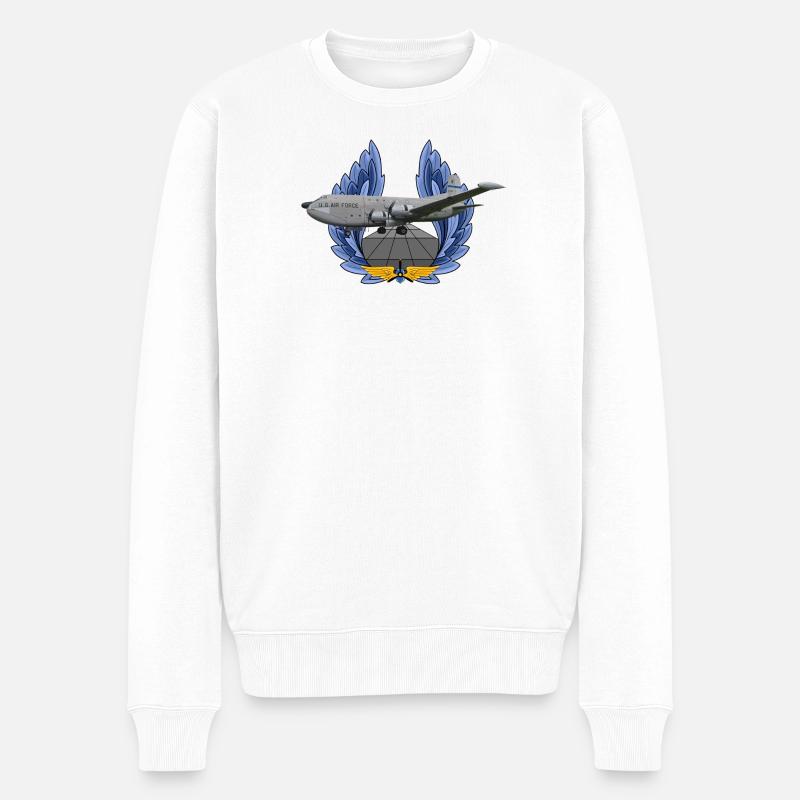 C-124 Globemaster II - Männer Premium Bio Pullover - Weiß