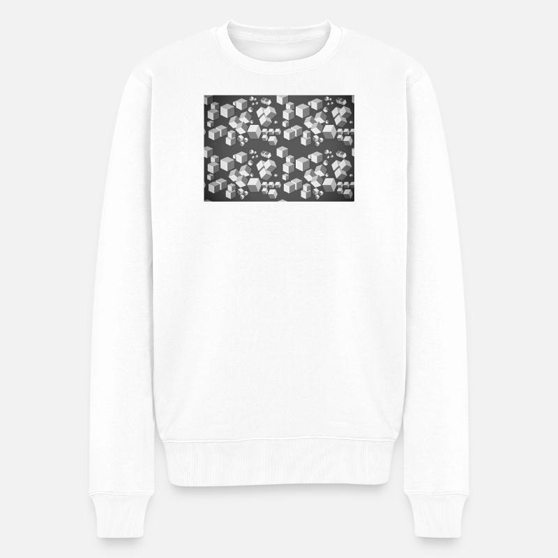 Deco pattern grey-white - Men's Premium Organic Jumper - white