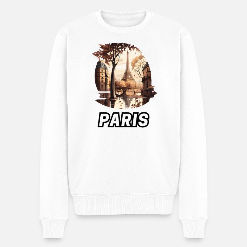 Paris - Männer Premium Bio Pullover - Weiß