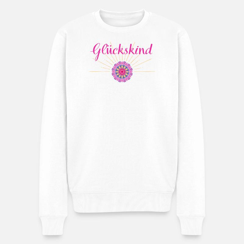Glückskind - Wortschätze - vergessene Wörter - Männer Premium Bio Pullover - Weiß