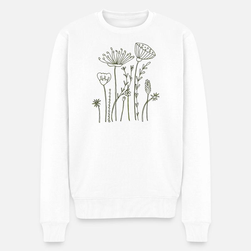 trockenblumen - Männer Premium Bio Pullover - Weiß