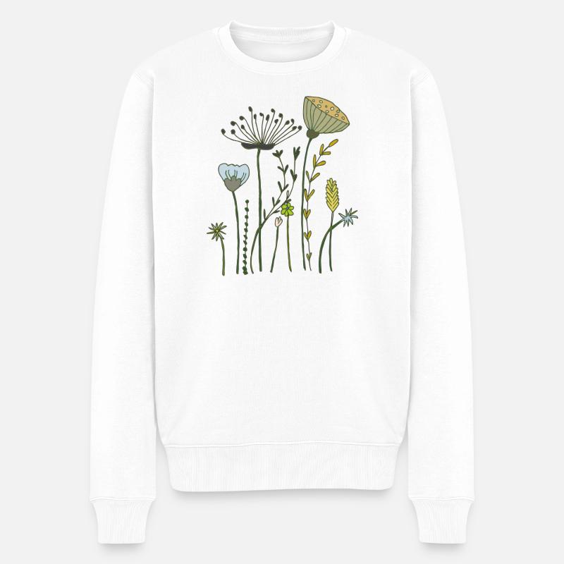 Fleurs séchées - Pull Premium bio Homme - blanc