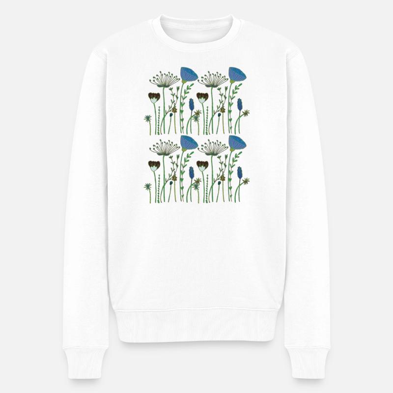 trockenblumen - Männer Premium Bio Pullover - Weiß