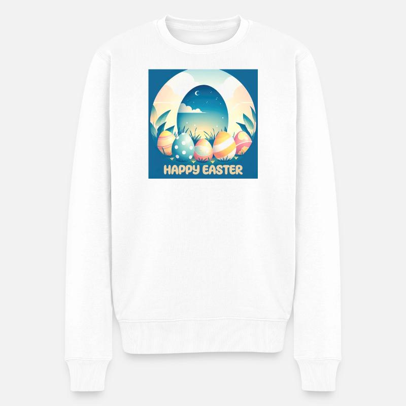 Joyeuses Pâques, oeuf de Pâques - Pull Premium bio Homme - blanc