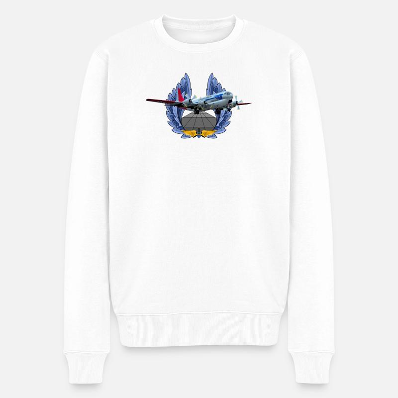 C-97 Stratofreighter - Männer Premium Bio Pullover - Weiß