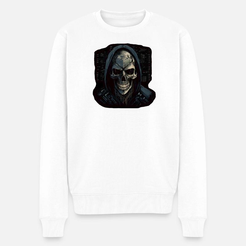 Hacker - Männer Premium Bio Pullover - Weiß