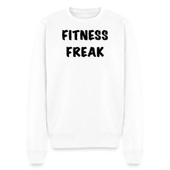 Fitness Freak - Männer Premium Bio Pullover - Weiß - Vorne - Thijin (182cm)