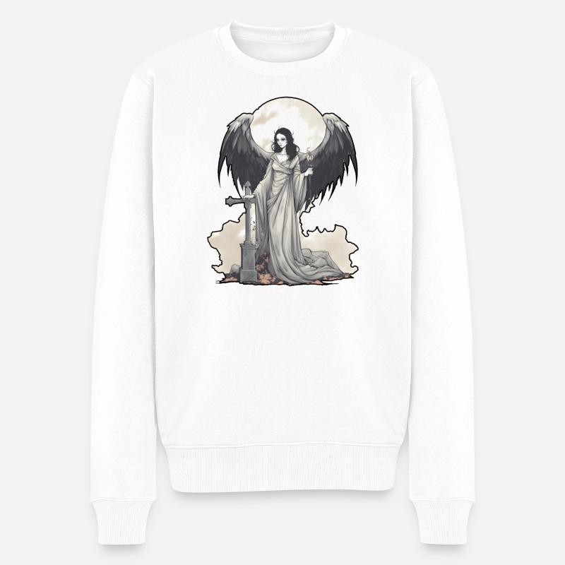Dark Angel - Männer Premium Bio Pullover - Weiß