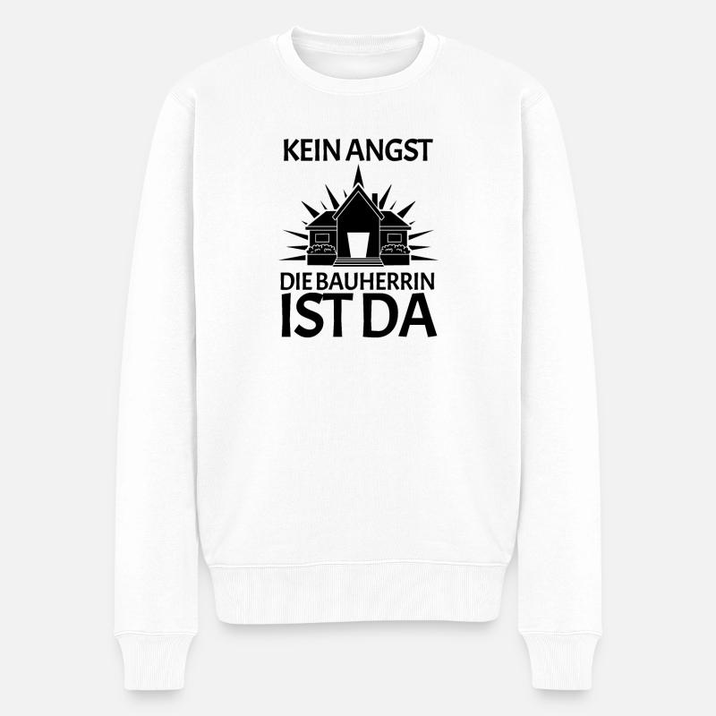 Bauherrin Richtfest Hausbau - Männer Premium Bio Pullover - Weiß