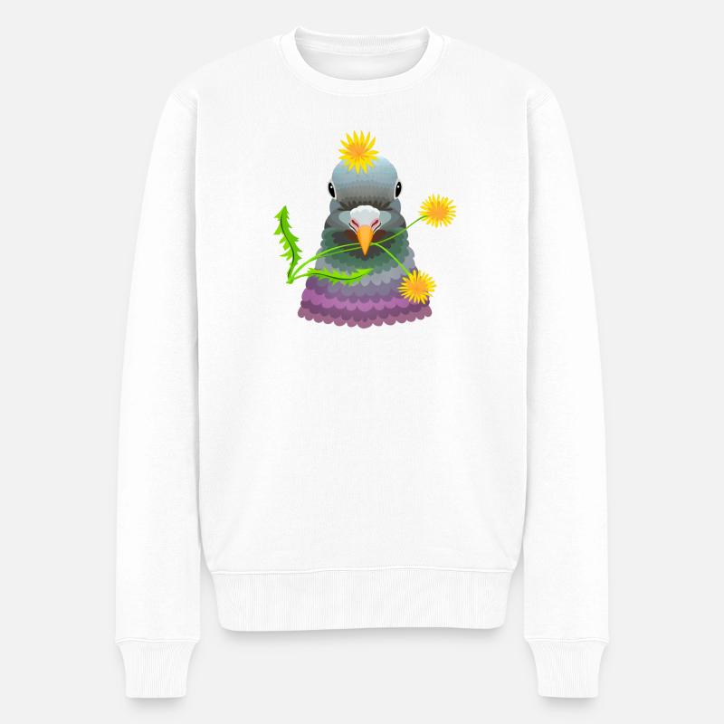 Löwenzahntaube - Männer Premium Bio Pullover - Weiß