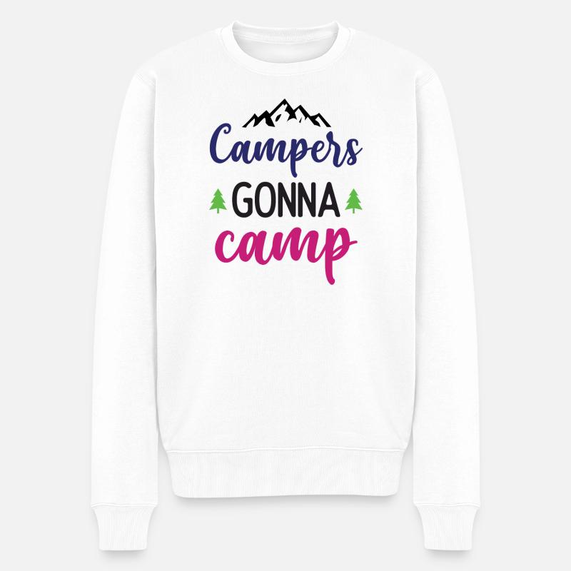 Campeurs qui vont au camp - Pull Premium bio Homme - blanc