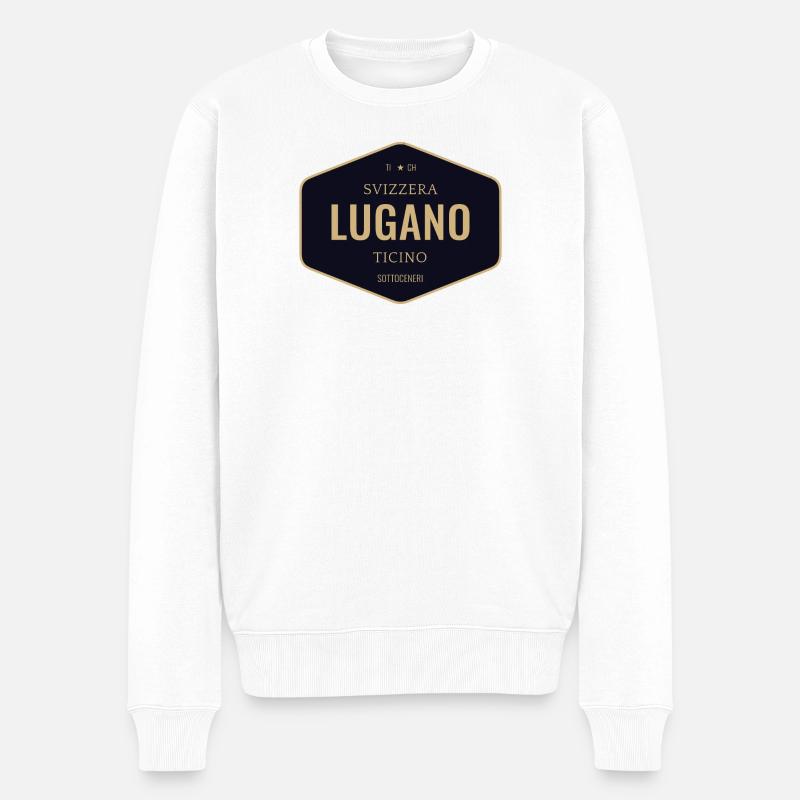 Lugano, Suisse - Pull Premium bio Homme - blanc