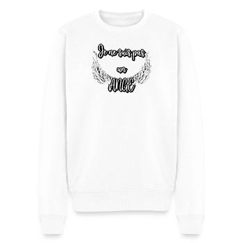 I'm Not an Angel — White Wings - Men's Premium Organic Jumper - white - Front - Thijin (182cm)