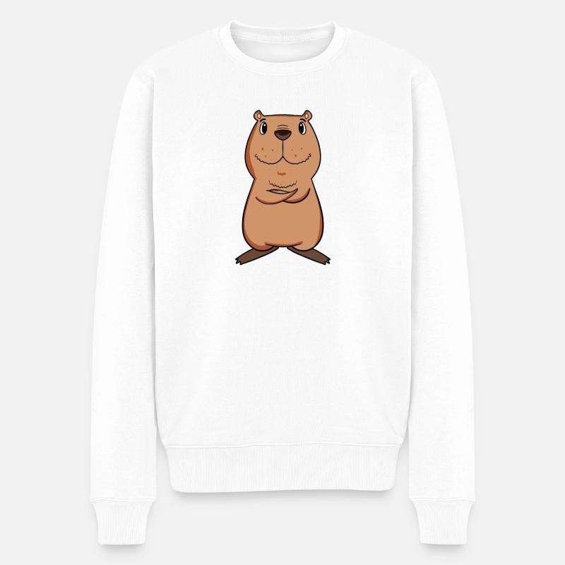 Motif Capybara capybara - Pull Premium bio Homme - blanc