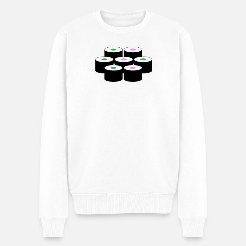 Sushi Motiv - Männer Premium Bio Pullover - Weiß