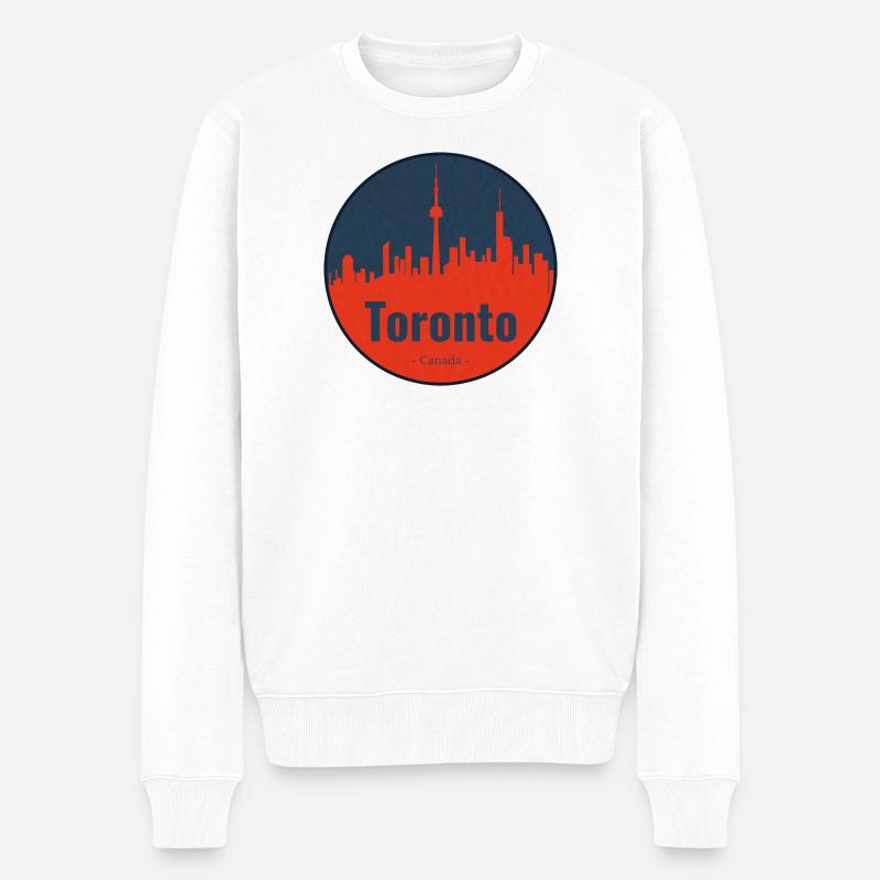 Toronto Skyline Kreisbadge - Männer Premium Bio Pullover - Weiß
